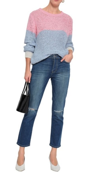 Sandro color block crochet-kit pastel sweater - Picture 4 of 8